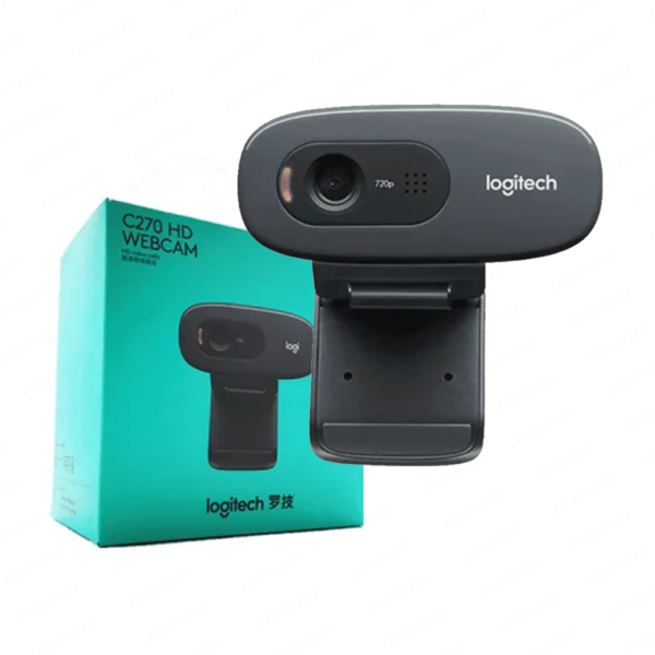 Logitech C270 HD Webcam, 720p Video With Noise Reducing Mic – (1Y)