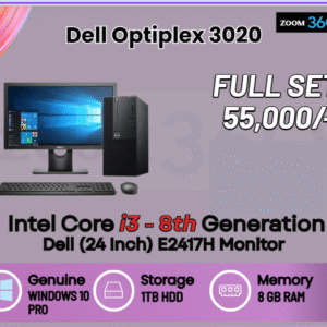 Dell Optiplex 3020 Desktop Core i3 /8th Gen/1 TB HDD/8 GB RAM/Dell (24 Inch) E2417H/ Genuine Win 10 pro