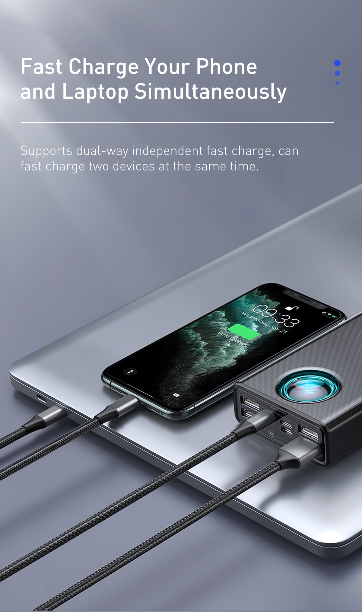 Baseus 30000mAh 65W Amblight Digital Display Quick Charge Power Bank - Image 6