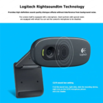 Logitech C270 HD Webcam, 720p Video With Noise Reducing Mic - (1Y) - Image 2