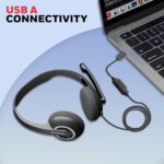 Honeywell Suono P40 Wired On-Ear Headphones with Rotating Mic for HD Calling, Dual 40mm Drivers, Adjustable Headband for PC/Laptop/Computers, in-Built Noise canceling, Stereo Sound, Deep Bass(Platinum Series) - Image 4
