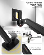 NB Dual Monitor Mount, Dual Monitor Stand fits up to 32 Inch, Mechanical Spring Monitor Arm, VESA 75/100 mm, Model-A5C (Black) - Image 2