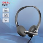 Honeywell Suono P40 Wired On-Ear Headphones with Rotating Mic for HD Calling, Dual 40mm Drivers, Adjustable Headband for PC/Laptop/Computers, in-Built Noise canceling, Stereo Sound, Deep Bass(Platinum Series) - Image 7