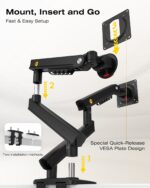 NB Dual Monitor Mount, Dual Monitor Stand fits up to 32 Inch, Mechanical Spring Monitor Arm, VESA 75/100 mm, Model-A5C (Black) - Image 3