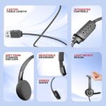 Honeywell Suono P40 Wired On-Ear Headphones with Rotating Mic for HD Calling, Dual 40mm Drivers, Adjustable Headband for PC/Laptop/Computers, in-Built Noise canceling, Stereo Sound, Deep Bass(Platinum Series) - Image 6