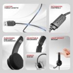 Honeywell Trueno U30 Wired On-Ear Headphones with Rotating Mic for HD Calling, Dual 40mm Drivers, Adjustable Headband for PC/Laptop/Computers, in-Built Noise canceling, Stereo Sound, Deep Bass(Ultimate Series) - Image 7