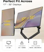 NB Dual Monitor Mount, Dual Monitor Stand fits up to 32 Inch, Mechanical Spring Monitor Arm, VESA 75/100 mm, Model-A5C (Black) - Image 5