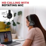 Honeywell Trueno U30 Wired On-Ear Headphones with Rotating Mic for HD Calling, Dual 40mm Drivers, Adjustable Headband for PC/Laptop/Computers, in-Built Noise canceling, Stereo Sound, Deep Bass(Ultimate Series) - Image 5