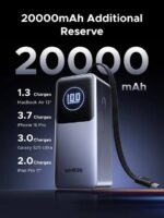 UGREEN 20000mAh 130W Nexode Smart Display Power Bank with Built-in Cable - Image 6