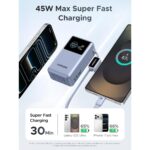 UGREEN 10000mAh 55W Nexode Pro Smart Digital Display Mini Power Bank with Build-in Type-C Cable - Image 4